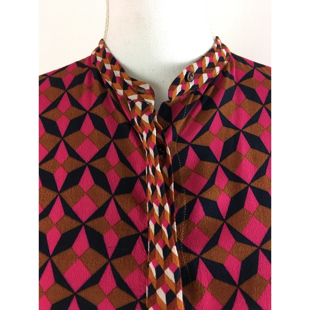 Zara Woman Geometric Long Sleeve Shirt Dress Sz XS - Picture 6 of 8